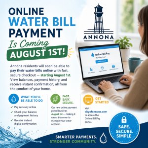 Online Water Bill Pay starting August 1st!